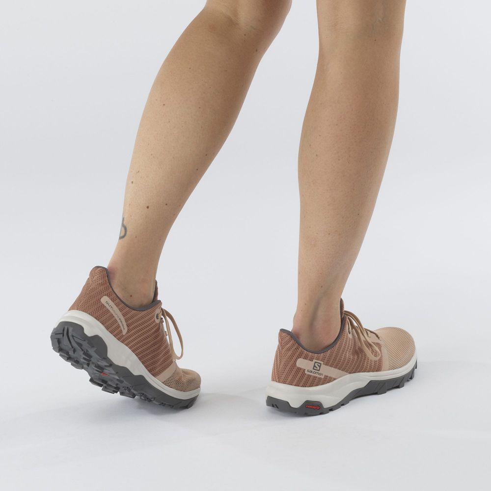 Women's Salomon OUTBOUND PRISM Hiking Shoes Brown | KFCXTI-203