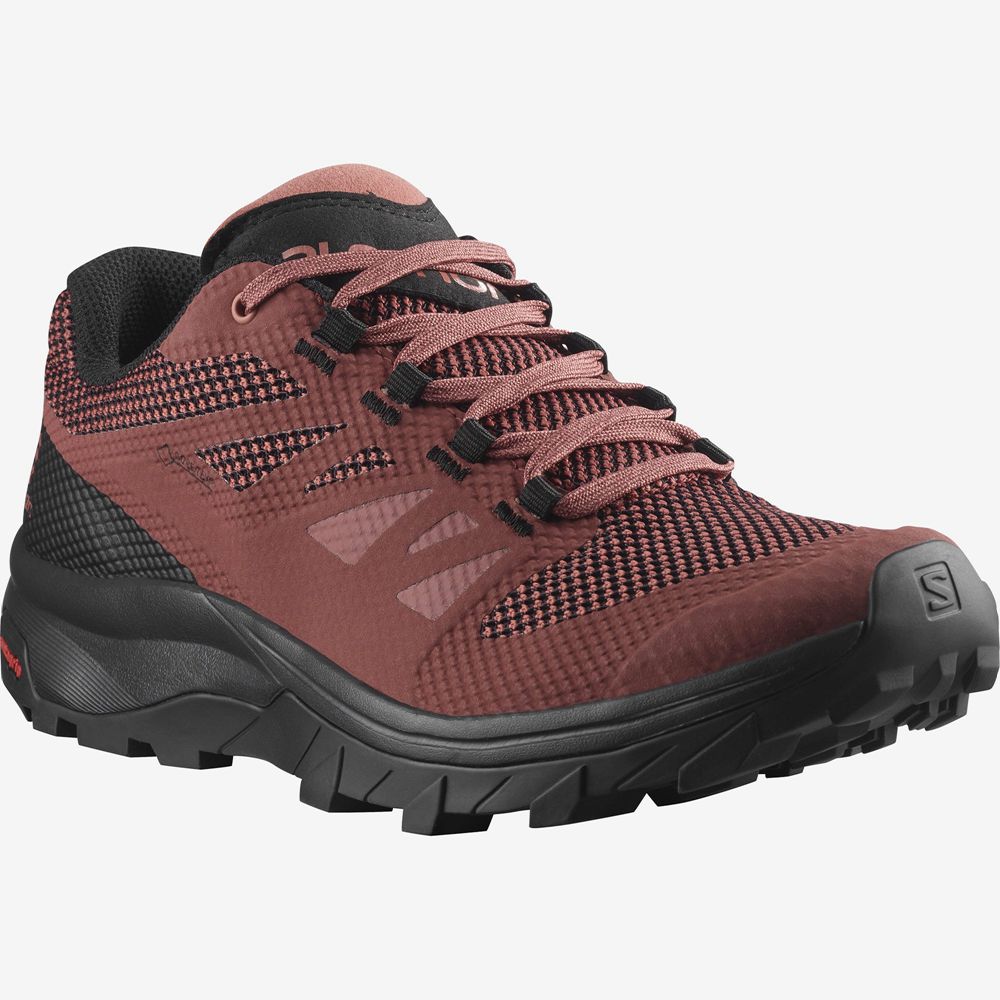 Women's Salomon OUTLINE GORE-TEX Hiking Shoes Coral | ETBHOK-681