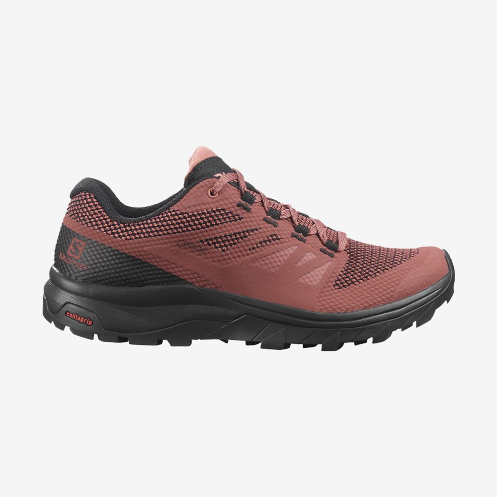 Women\'s Salomon OUTLINE GORE-TEX Hiking Shoes Coral | ETBHOK-681