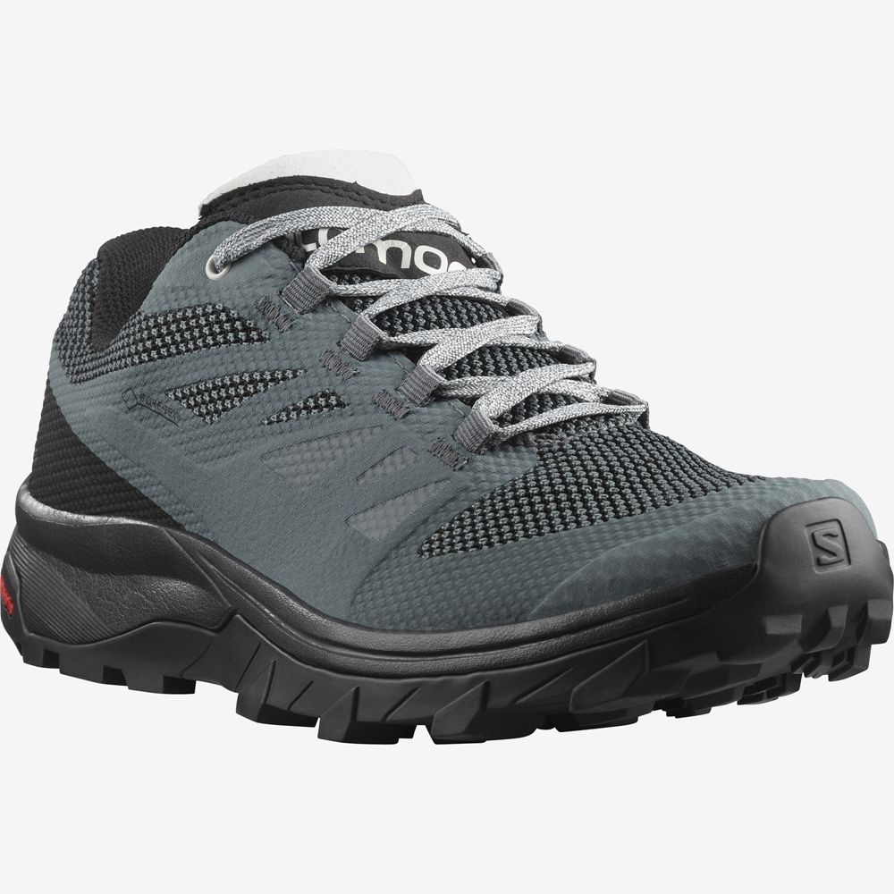 Women's Salomon OUTLINE GORE-TEX Hiking Shoes Black | GZCULJ-091