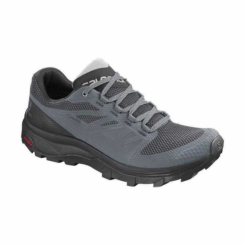 Women\'s Salomon OUTLINE GORE-TEX Hiking Shoes Dark Blue / Black | JVSOFP-497