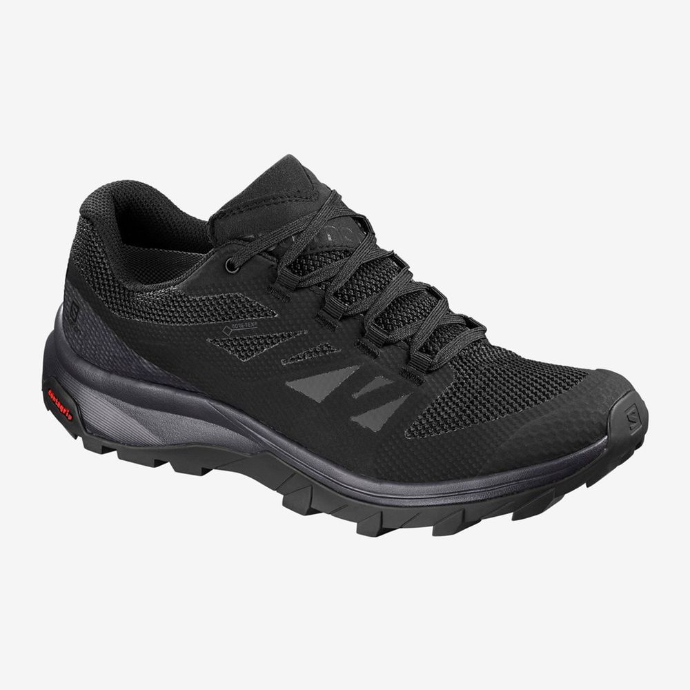 Women\'s Salomon OUTLINE GTX Hiking Shoes Black | OTGNBJ-879
