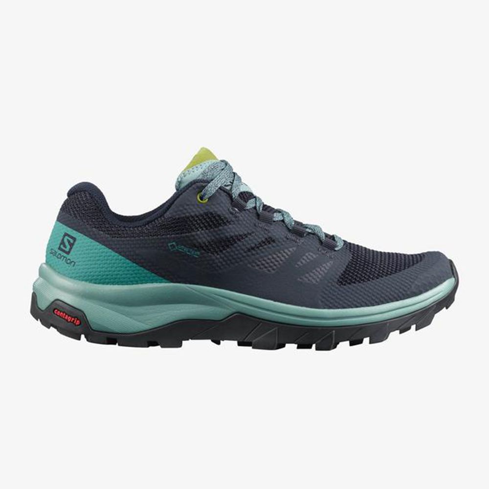 Women's Salomon OUTLINE GTX Trail Running Shoes Navy | 6153RTCXA