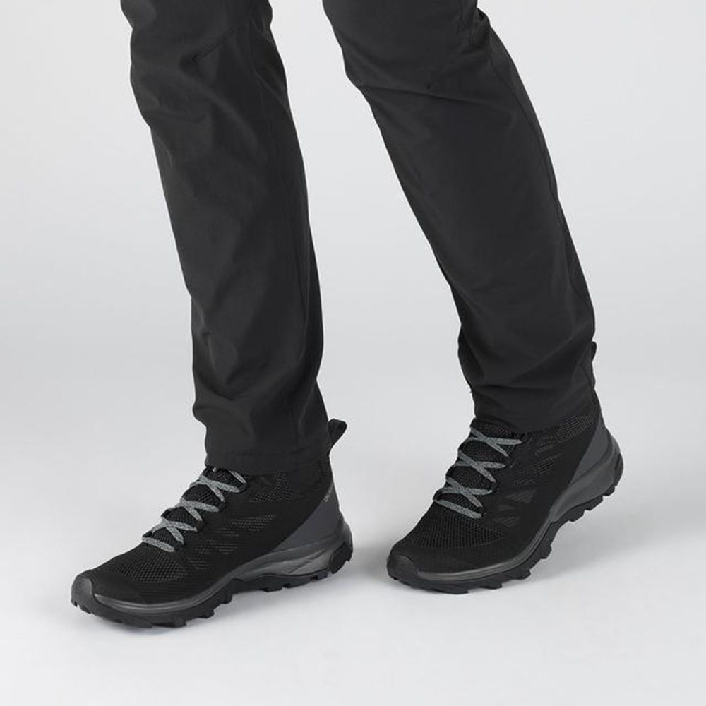 Women's Salomon OUTLINE MID GTX Hiking Shoes Black | LAIKVJ-689