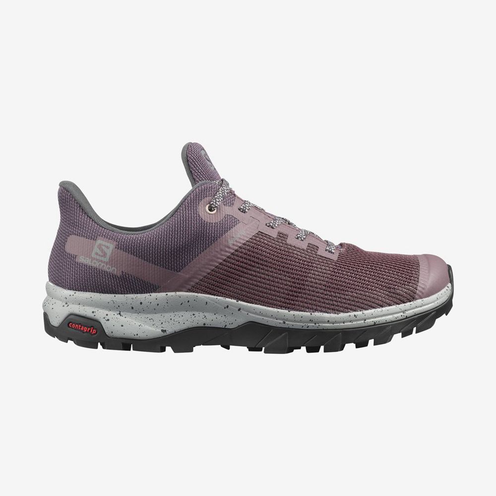 Women\'s Salomon OUTLINE PRISM GTX Hiking Shoes Purple | VJSENZ-925