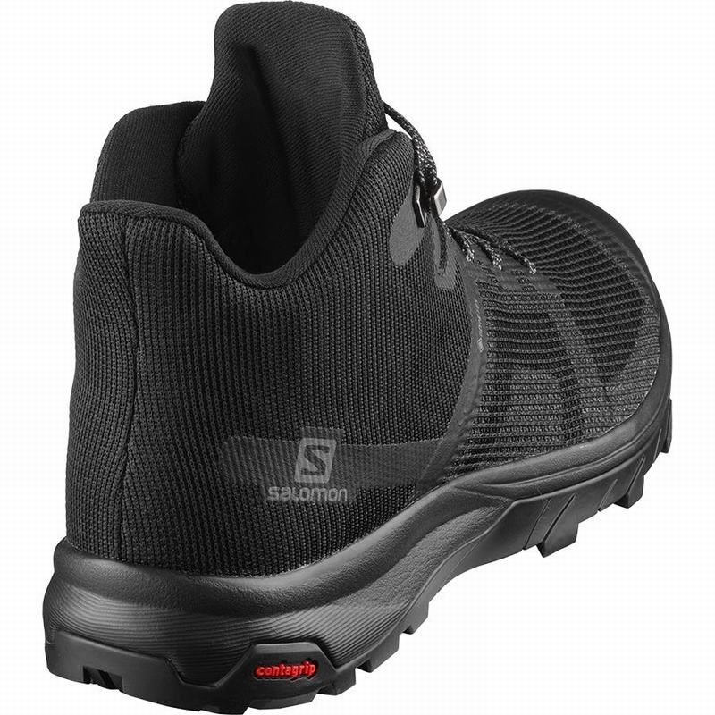 Women's Salomon OUTLINE PRISM MID GORE-TEX Hiking Shoes Black | IXWCEY-126