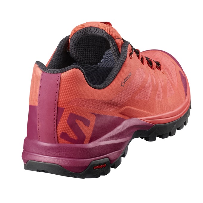 Women's Salomon OUTPATH GTX W Hiking Shoes Orange / Burgundy | OGVEFX-213
