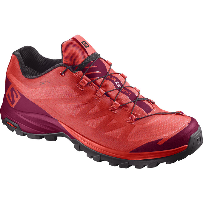 Women\'s Salomon OUTPATH GTX W Hiking Shoes Orange / Burgundy | OGVEFX-213