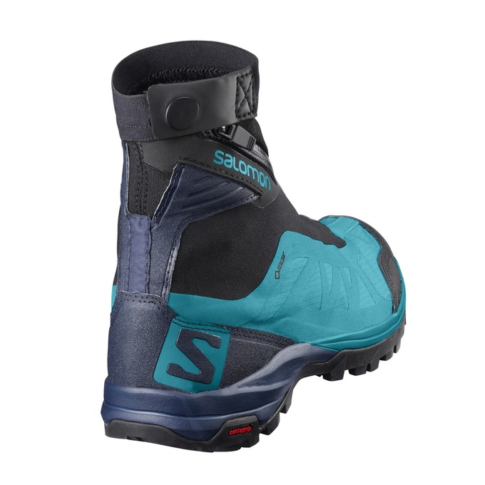 Women's Salomon OUTPATH PRO GTX W Hiking Shoes Black / Blue | WPDSTE-982