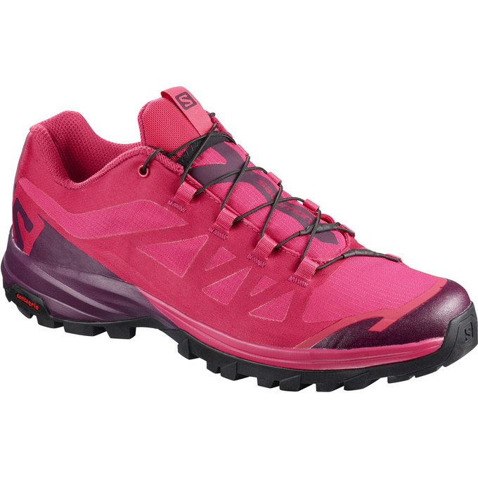 Women\'s Salomon OUTPATH W Hiking Shoes Pink / Burgundy | KNRCTQ-591