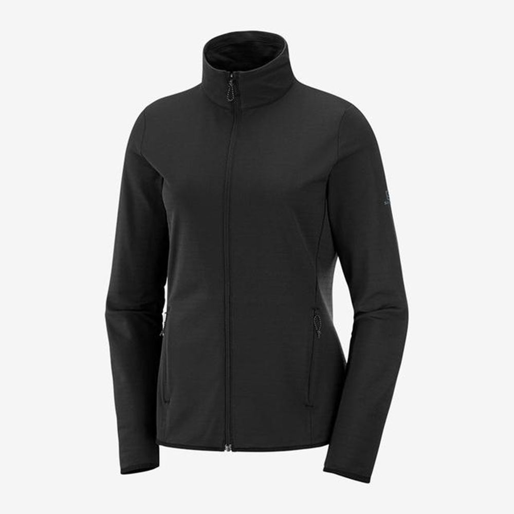 Women's Salomon OUTRACK FULL ZIP Midlayers Blue | OWUXQP-537