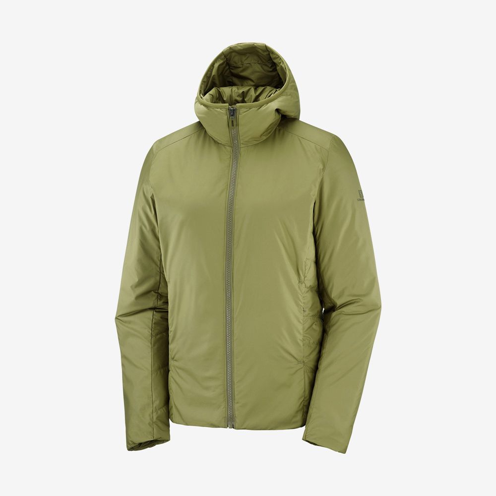 Women's Salomon OUTRACK INSULATED Jackets Olive Green | GCUNIQ-089