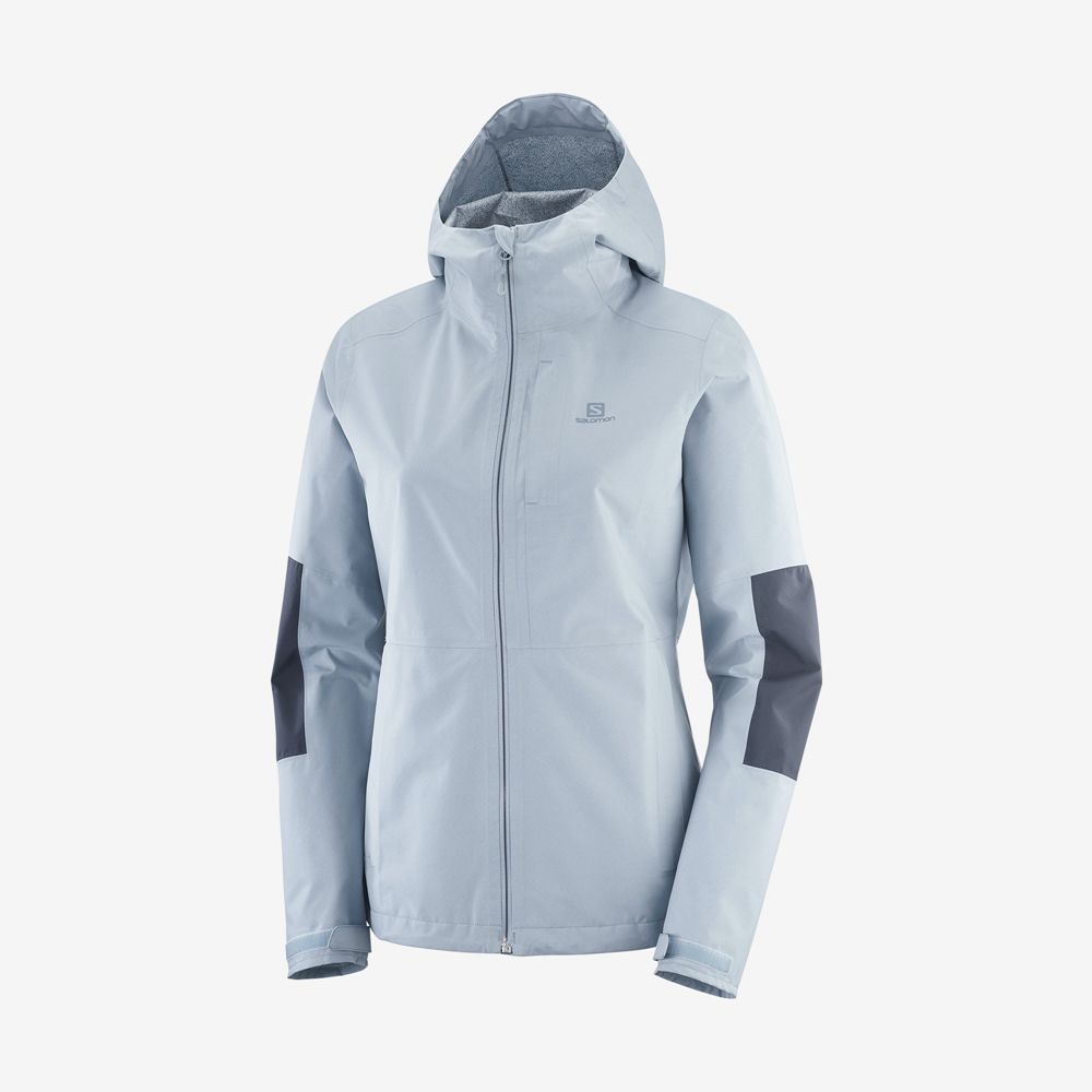 Women's Salomon OUTRACK WATERPROOF 2.5L Jackets Ashley Blue | 8361ANYZH