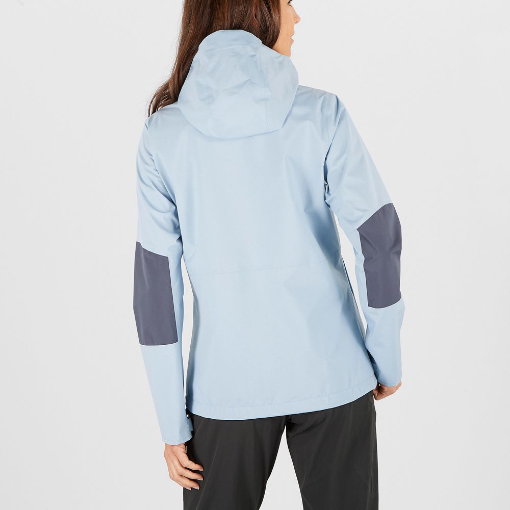 Women's Salomon OUTRACK WATERPROOF 2.5L Jackets Ashley Blue | 8361ANYZH