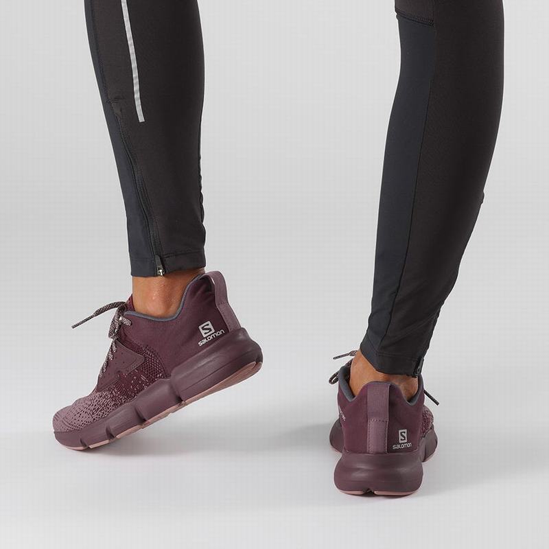 Women's Salomon PREDICT SOC W Road Running Shoes Burgundy / Dark Red | OBNRAC-702