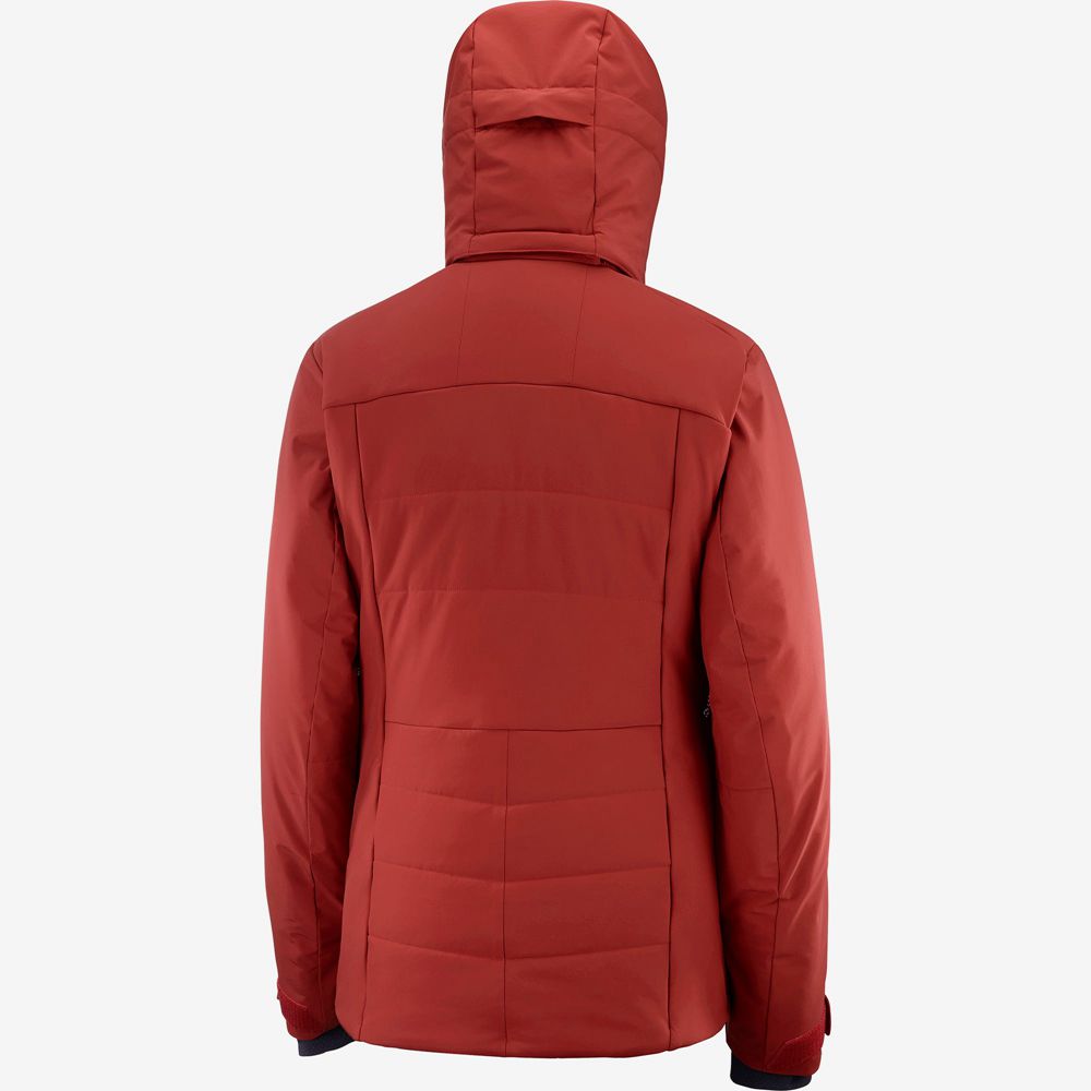 Women's Salomon PREVAIL W Ski Jackets Red | PEKOJF-495