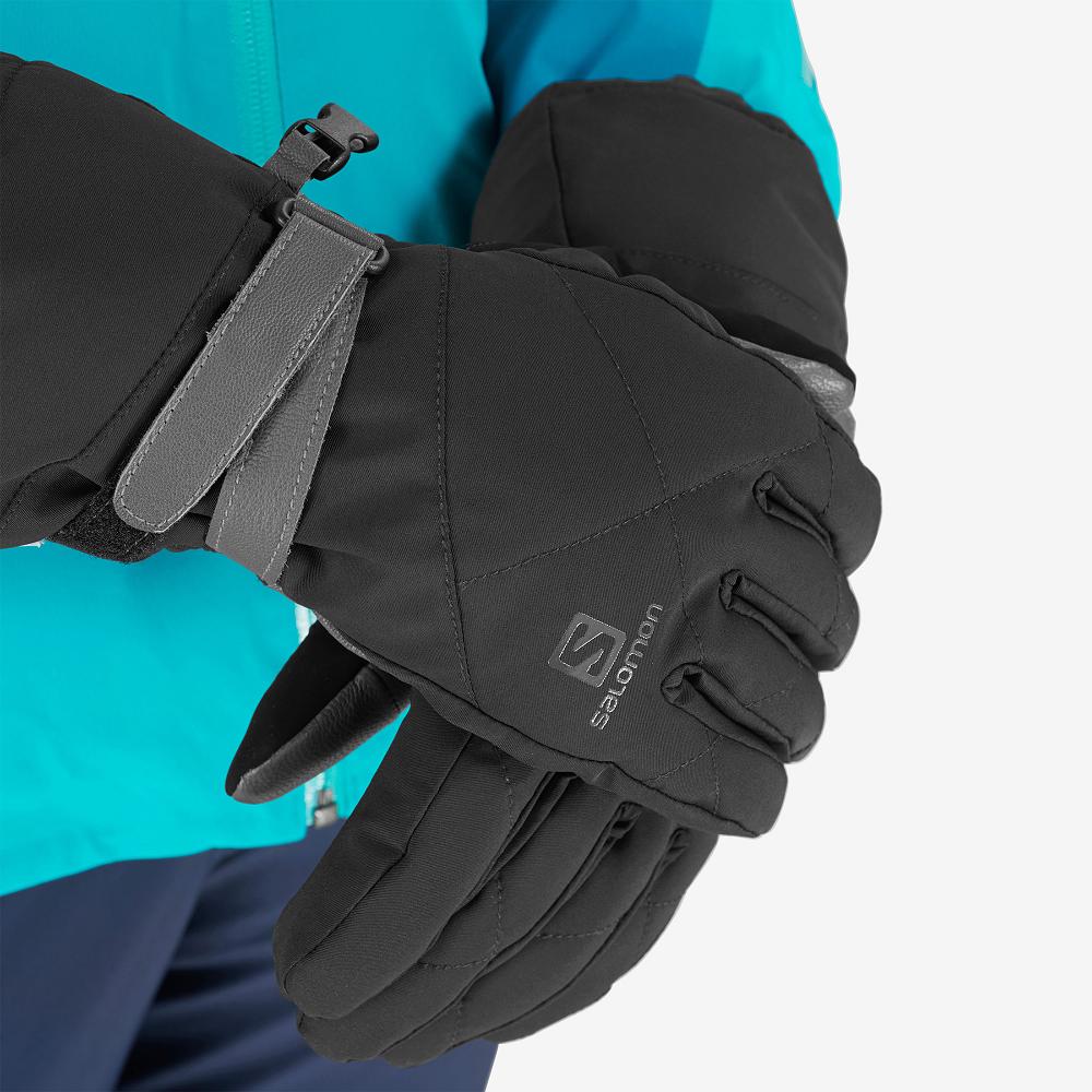 Women's Salomon PROPELLER LONG W Gloves Black | OUQCMD-821