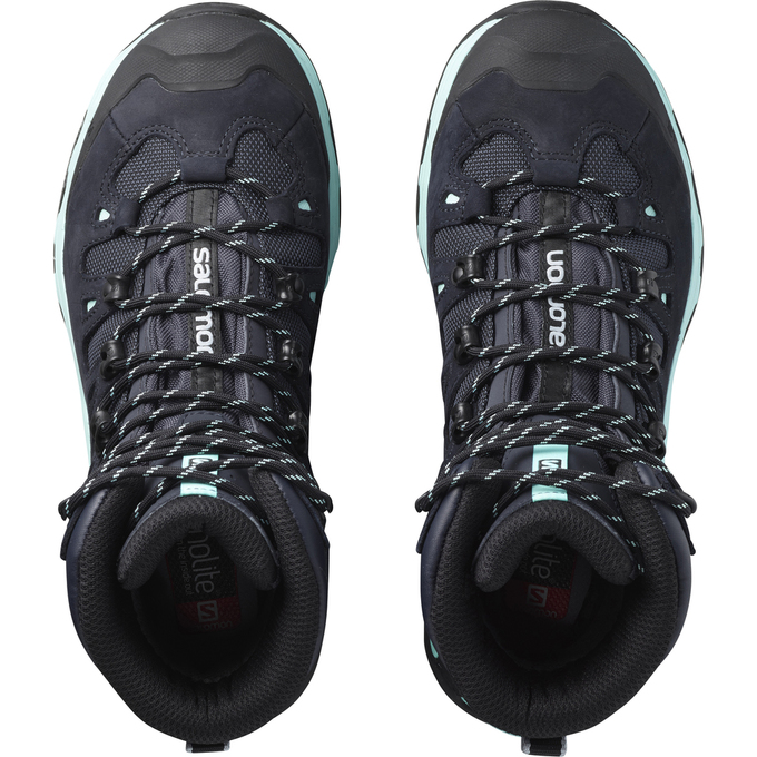 Women's Salomon QUEST 4D 3 GTX W Hiking Boots Light Turquoise / Black | DLONKH-658