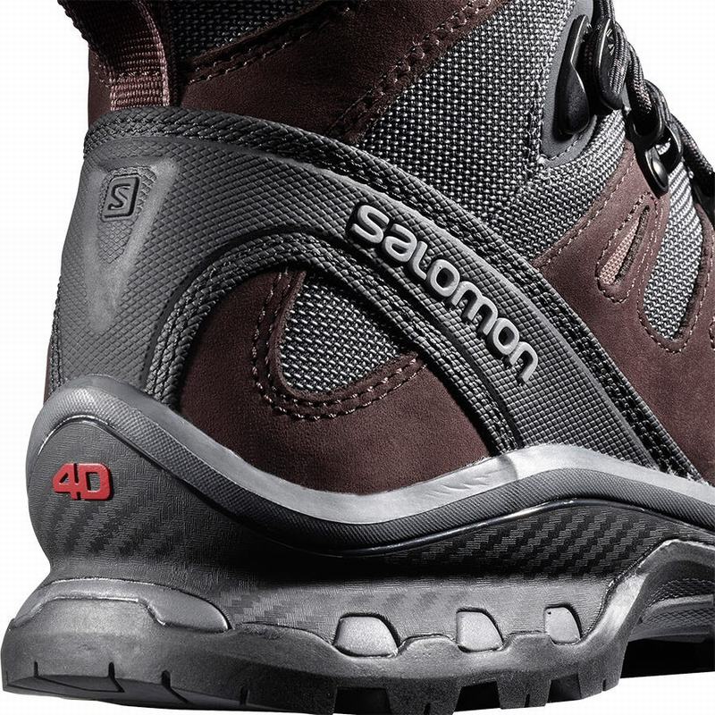 Women's Salomon QUEST 4D 3 GTX W Hiking Boots Dark Blue / Chocolate Purple | KSFWHI-610