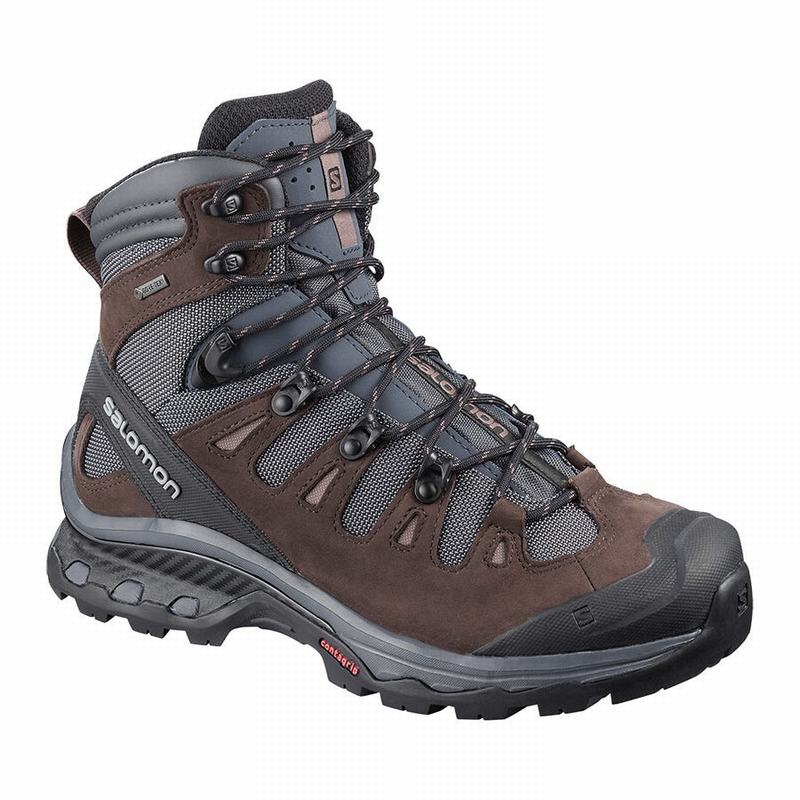 Women\'s Salomon QUEST 4D 3 GTX W Hiking Boots Dark Blue / Chocolate Purple | KSFWHI-610