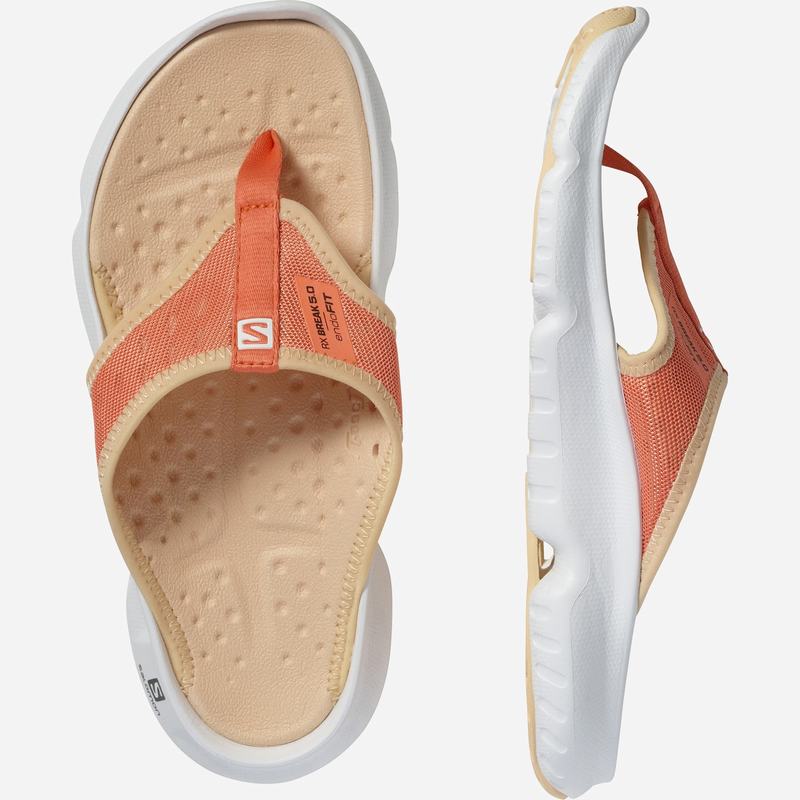 Women's Salomon REELAX BREAK 5.0 Flip Flops White / Cream | CVBTEJ-801