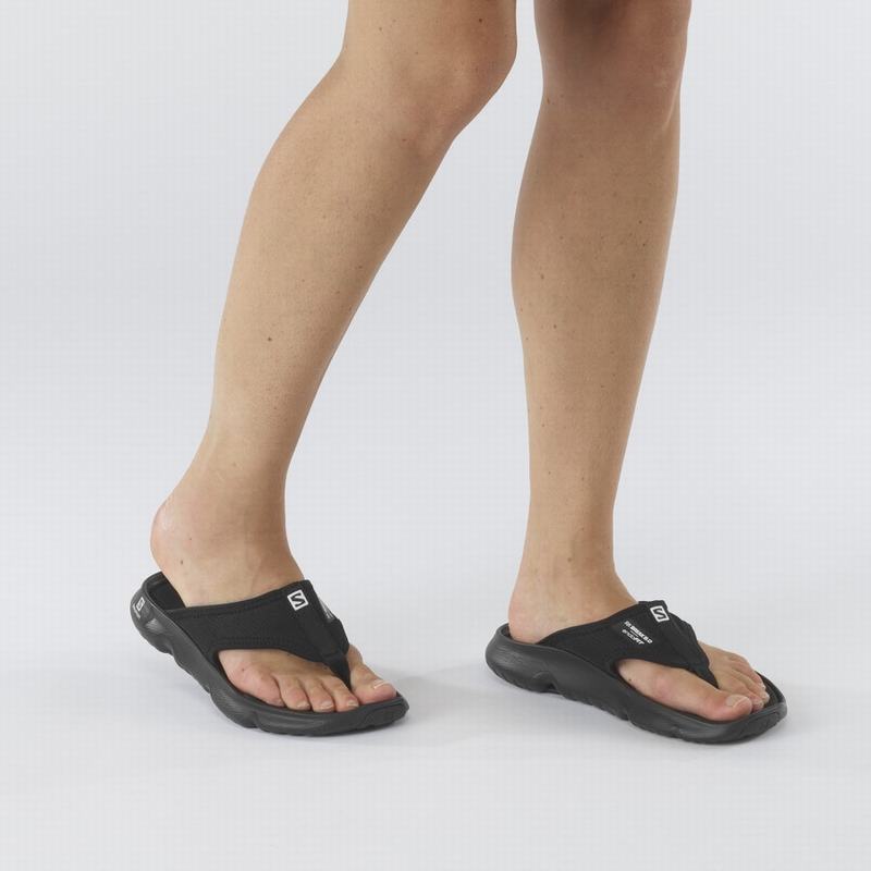 Women's Salomon REELAX BREAK 5.0 Flip Flops Black | CYKPQS-413