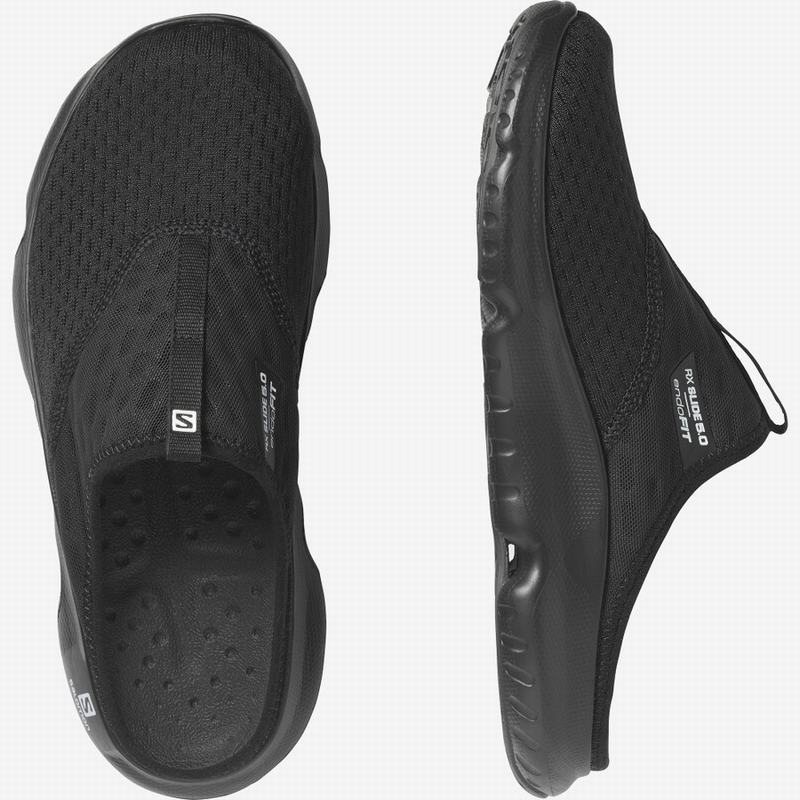 Women's Salomon REELAX SLIDE 5.0 Slippers Black | FXPEYJ-543