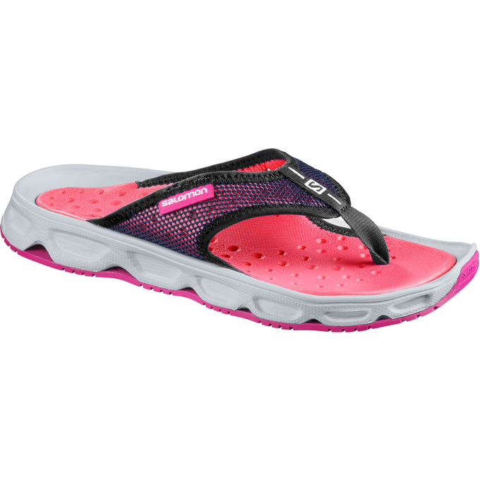 Women\'s Salomon RX BREAK W Flip Flops Pink / Grey | RTQCIY-816