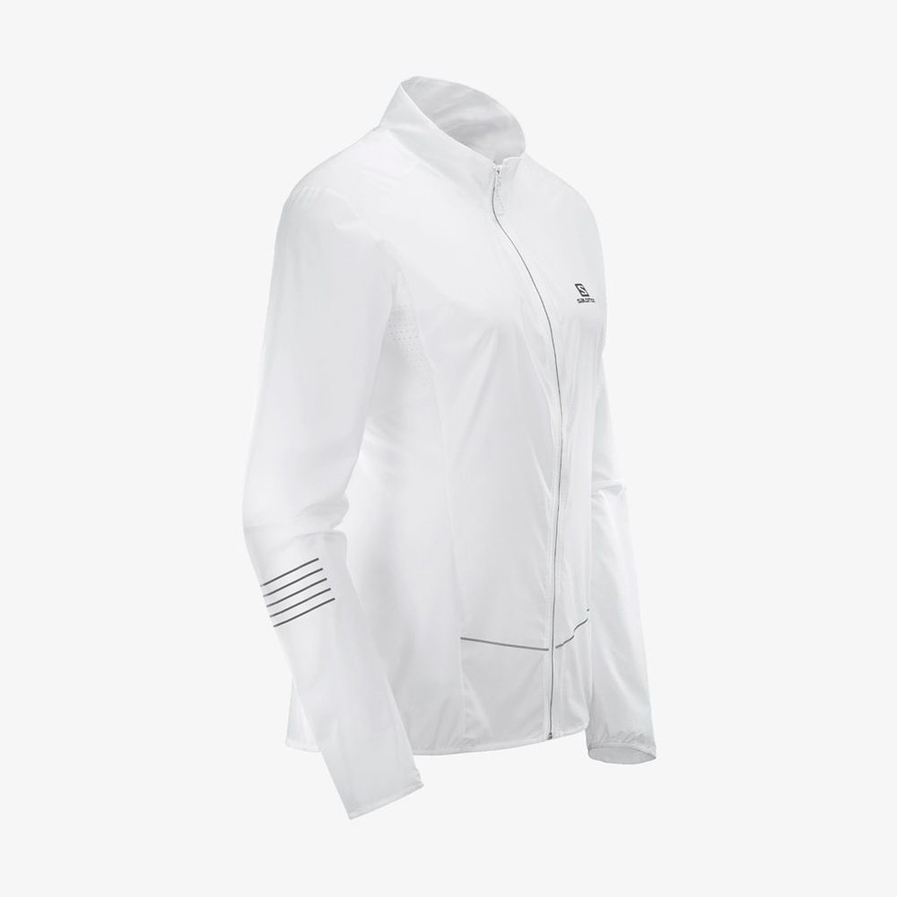 Women's Salomon SENSE Jackets White | LXTPFD-753