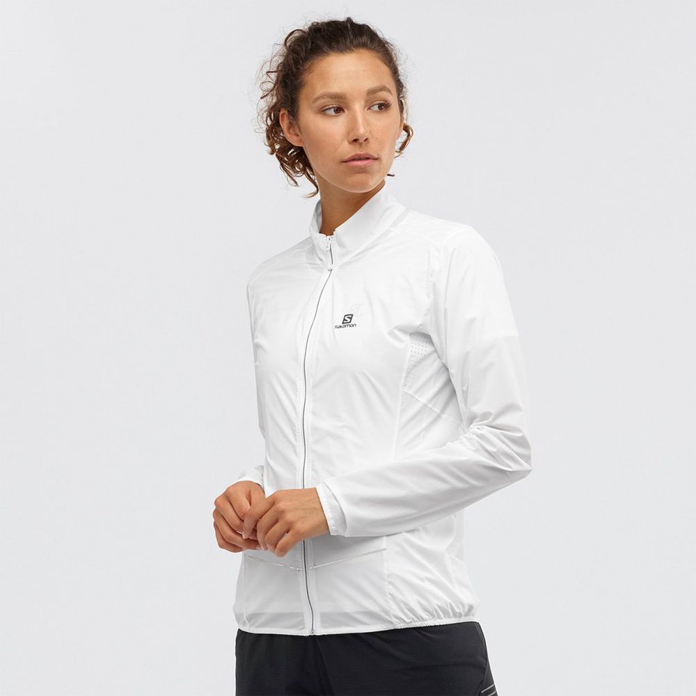 Women\'s Salomon SENSE Jackets White | LXTPFD-753