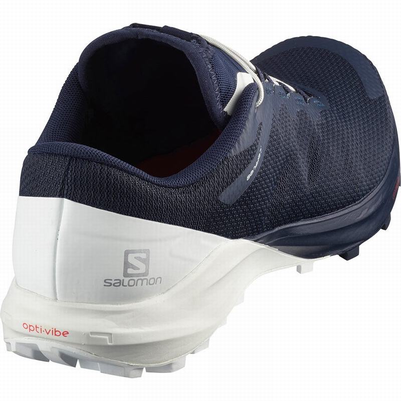 Women's Salomon SENSE PRO 4 Trail Running Shoes Navy / White | 9860EUJCP