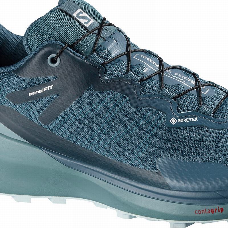 Women's Salomon SENSE RIDE 3 GTX INVIS. FIT W Trail Running Shoes Turquoise / Blue | 0963GIVAK