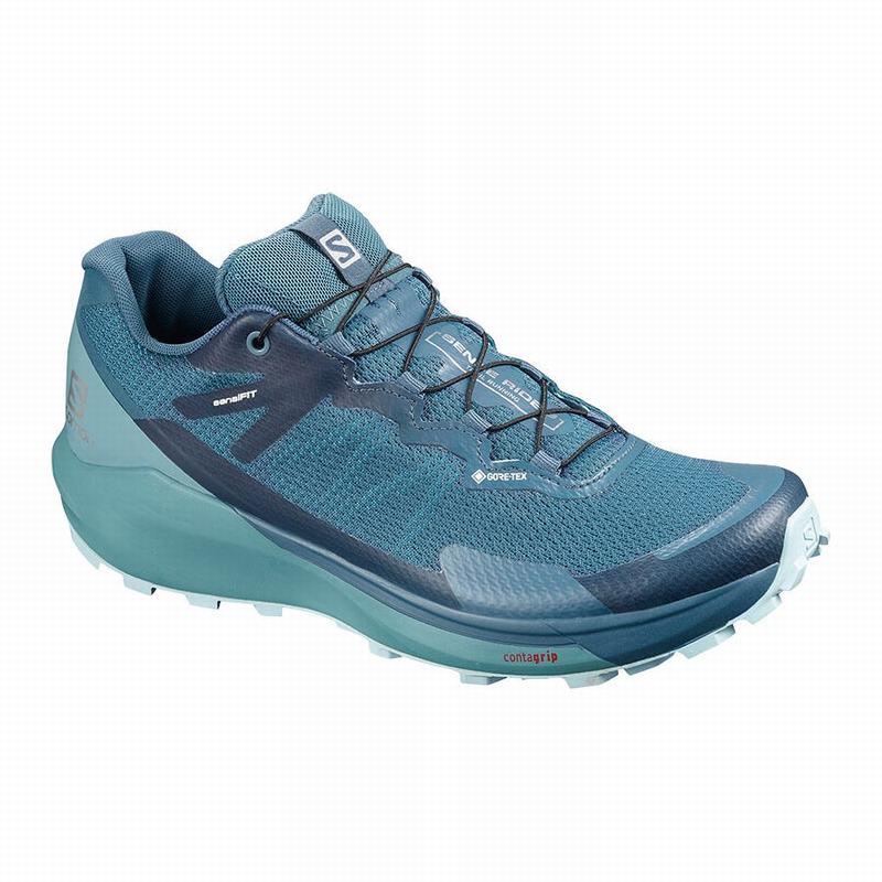 Women\'s Salomon SENSE RIDE 3 GTX INVIS. FIT W Trail Running Shoes Turquoise / Blue | 0963GIVAK