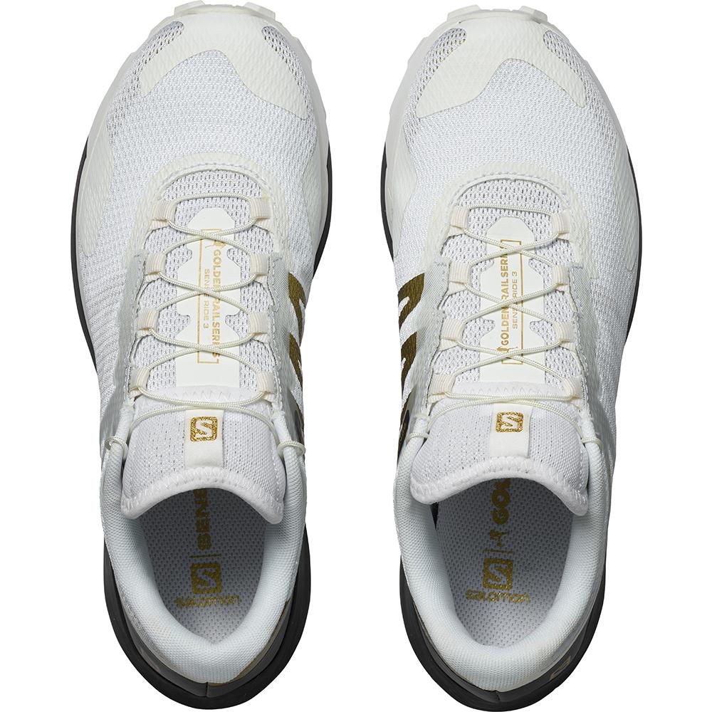 Women's Salomon SENSE RIDE 3 W LTD EDITION Road Running Shoes White / Black | WAJENH-314