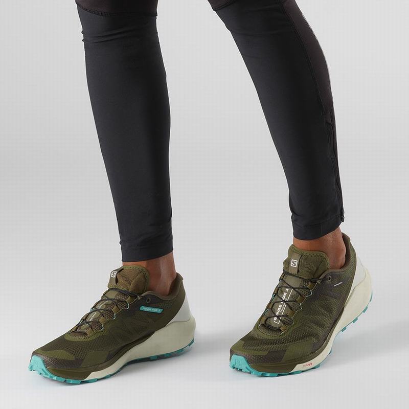 Women's Salomon SENSE RIDE 3 W Running Shoes Olive | ANMXOD-961