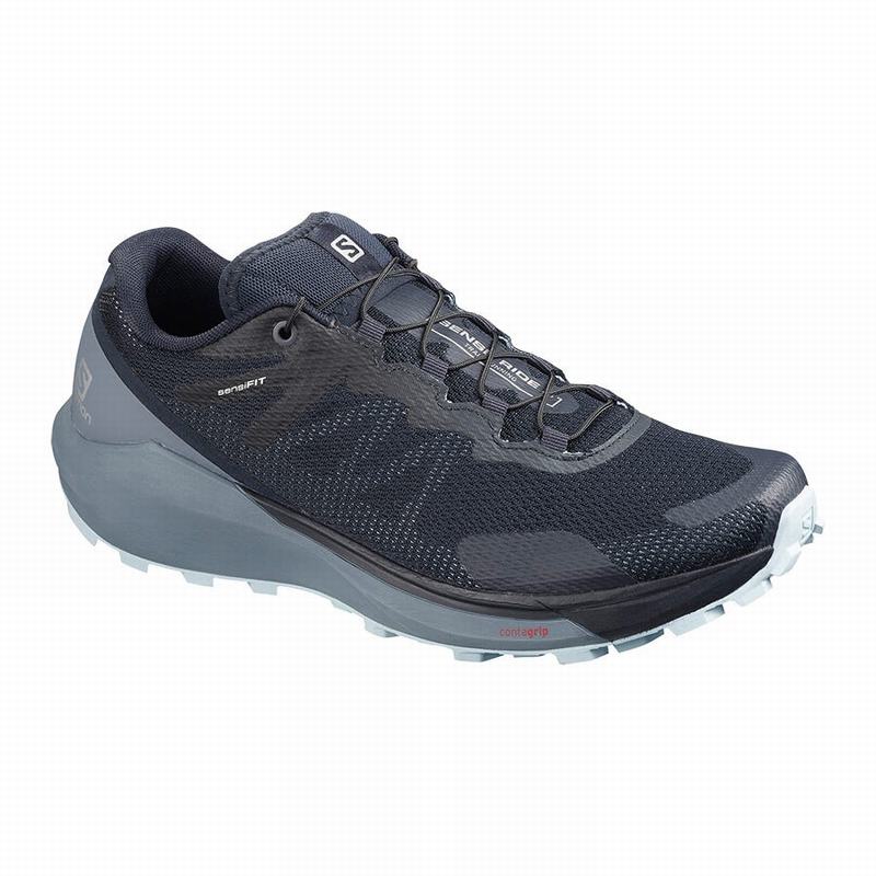 Women\'s Salomon SENSE RIDE 3 W Running Shoes Navy / Grey | GRQUOY-031