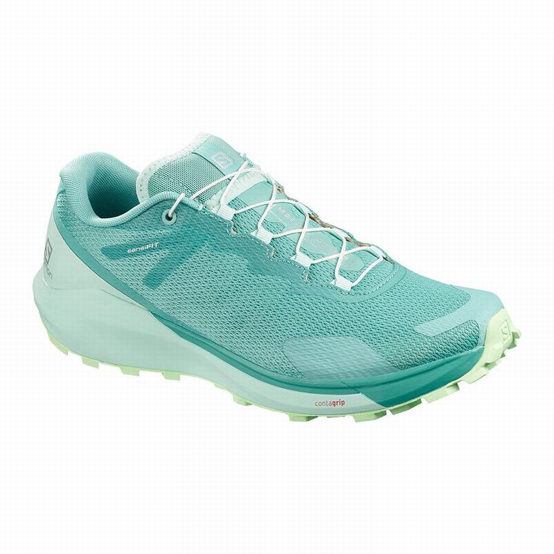 Women\'s Salomon SENSE RIDE 3 W Trail Running Shoes Turquoise / Green | 0652VHBLA