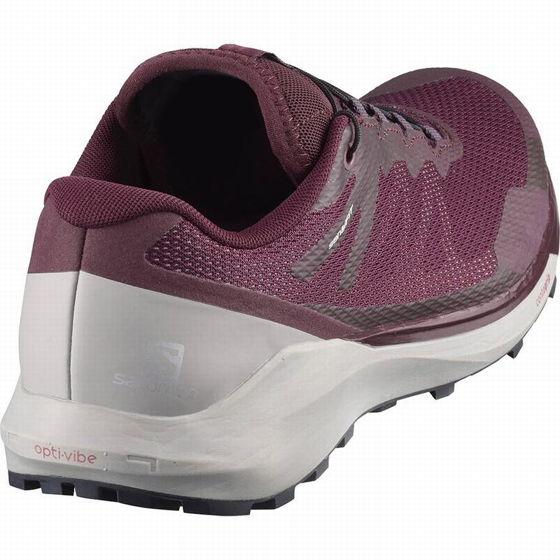 Women's Salomon SENSE RIDE 3 W Trail Running Shoes Burgundy / Coral | 5192PBYUJ