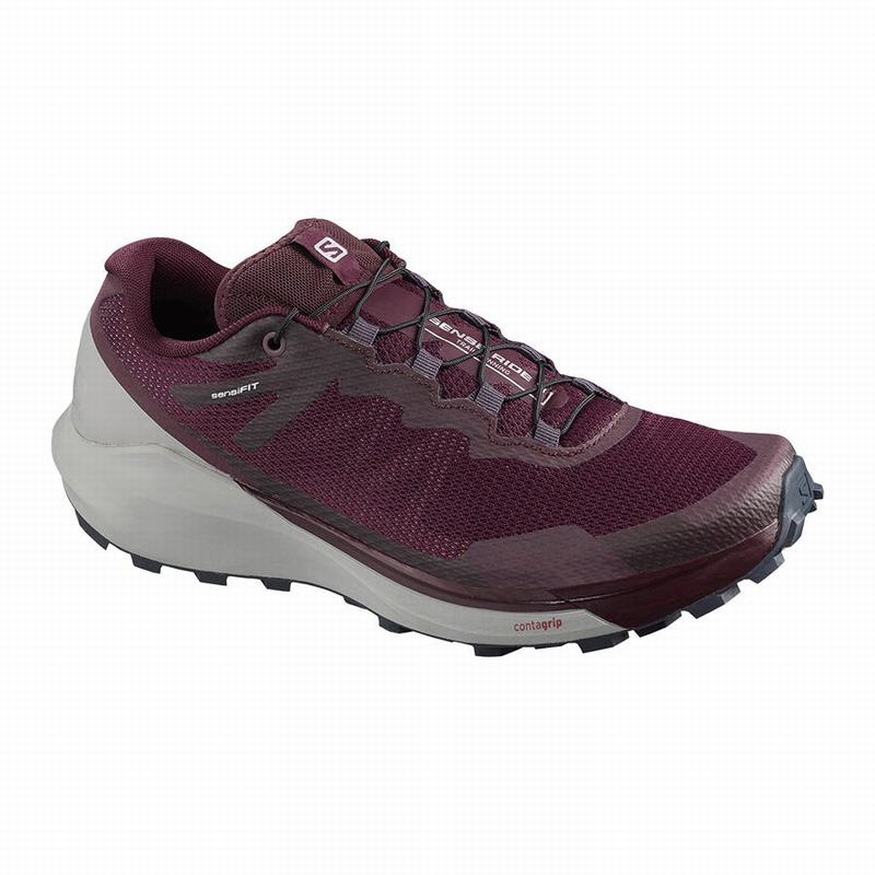 Women\'s Salomon SENSE RIDE 3 W Trail Running Shoes Burgundy / Coral | 5192PBYUJ