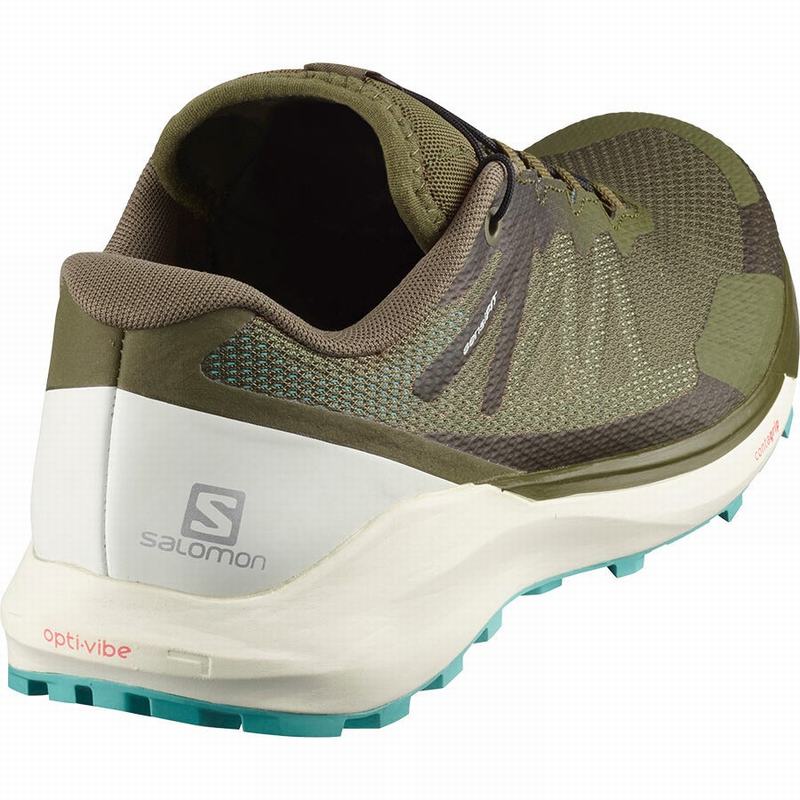 Women's Salomon SENSE RIDE 3 W Trail Running Shoes Olive | 8251PXMGR