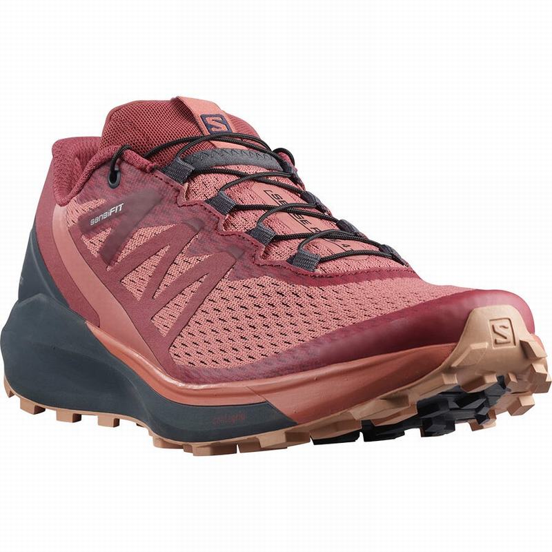 Women's Salomon SENSE RIDE 4 Trail Running Shoes Dark Red | 0634VJFZL