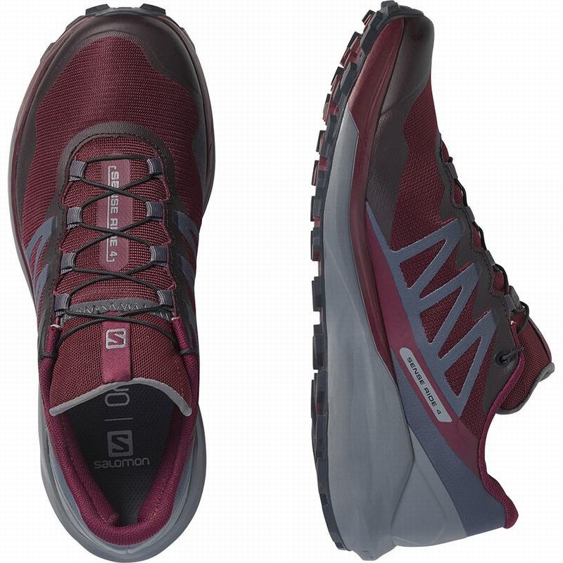 Women's Salomon SENSE RIDE 4 Trail Running Shoes Burgundy | 9821BFRJD