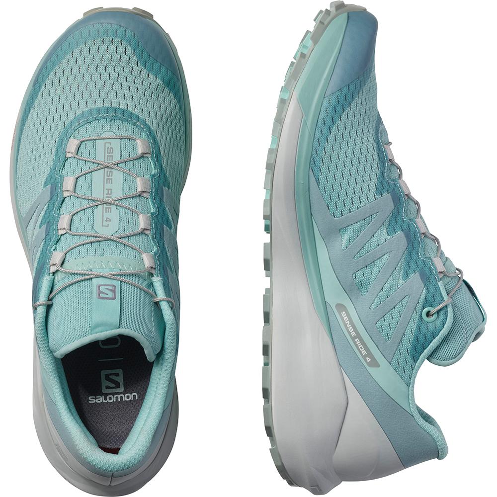 Women's Salomon SENSE RIDE 4 W Road Running Shoes Blue | GDMTRL-649