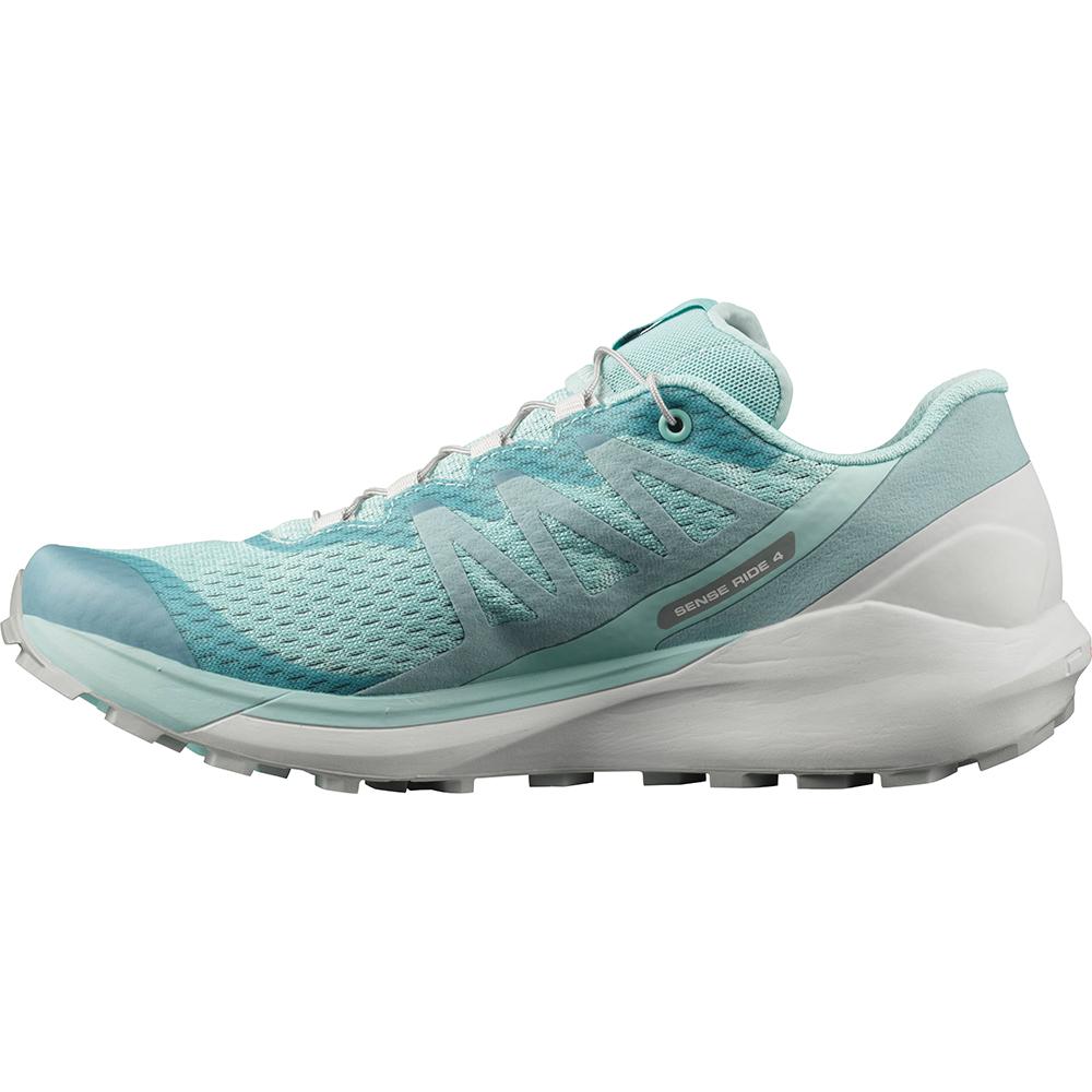 Women's Salomon SENSE RIDE 4 W Road Running Shoes Blue | GDMTRL-649