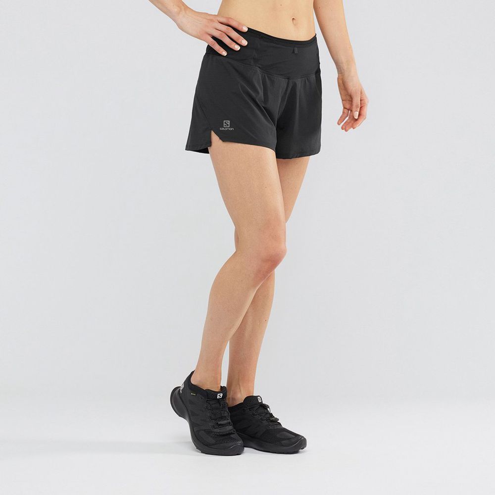 Women\'s Salomon SENSE Shorts Black | DJLUFO-629