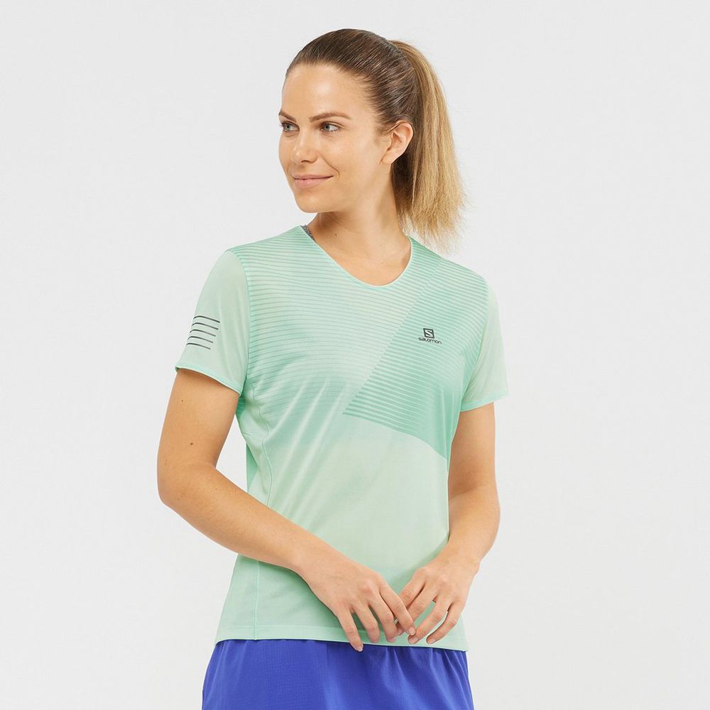 Women's Salomon SENSE T Shirts White | QCHPBK-215