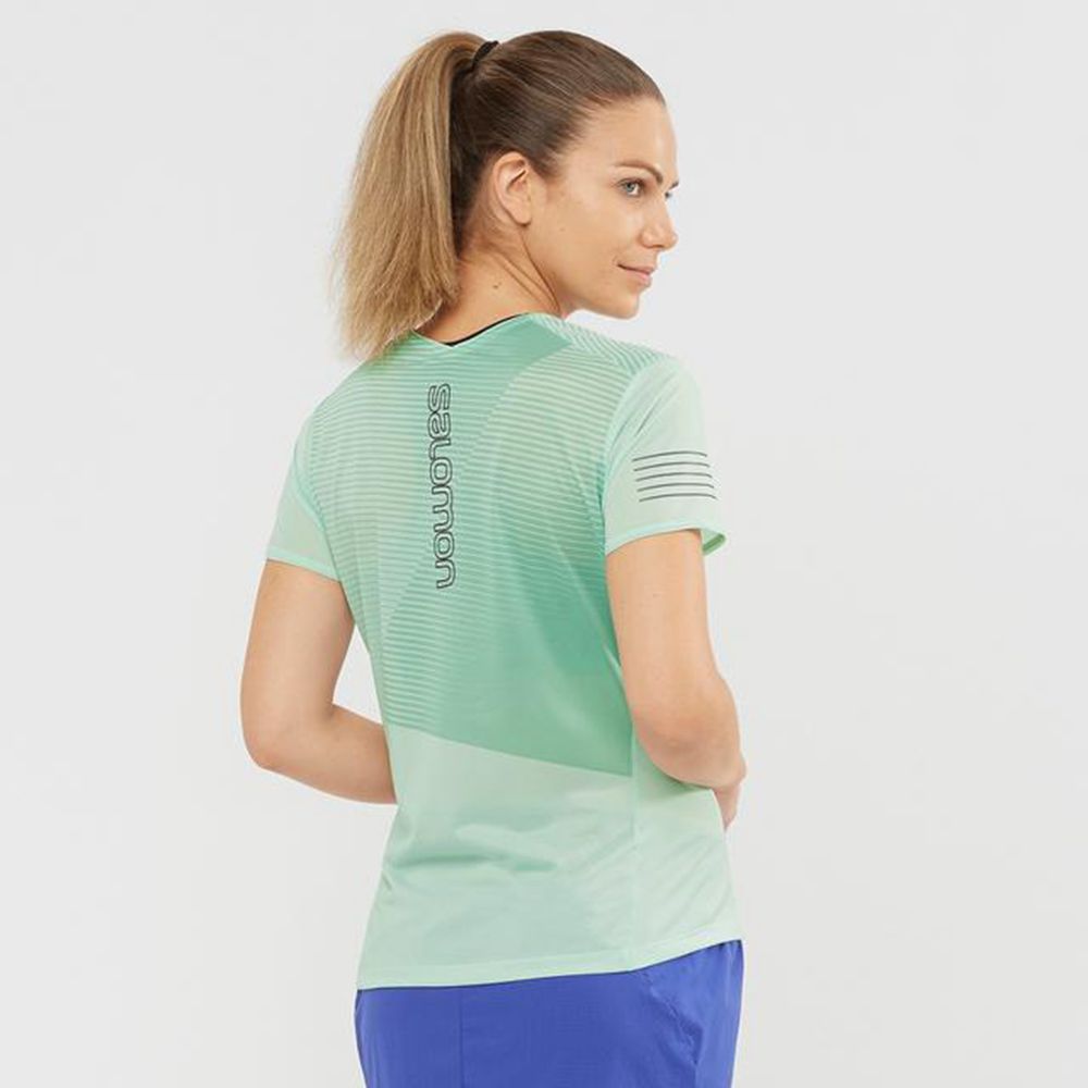 Women's Salomon SENSE T Shirts White | QCHPBK-215