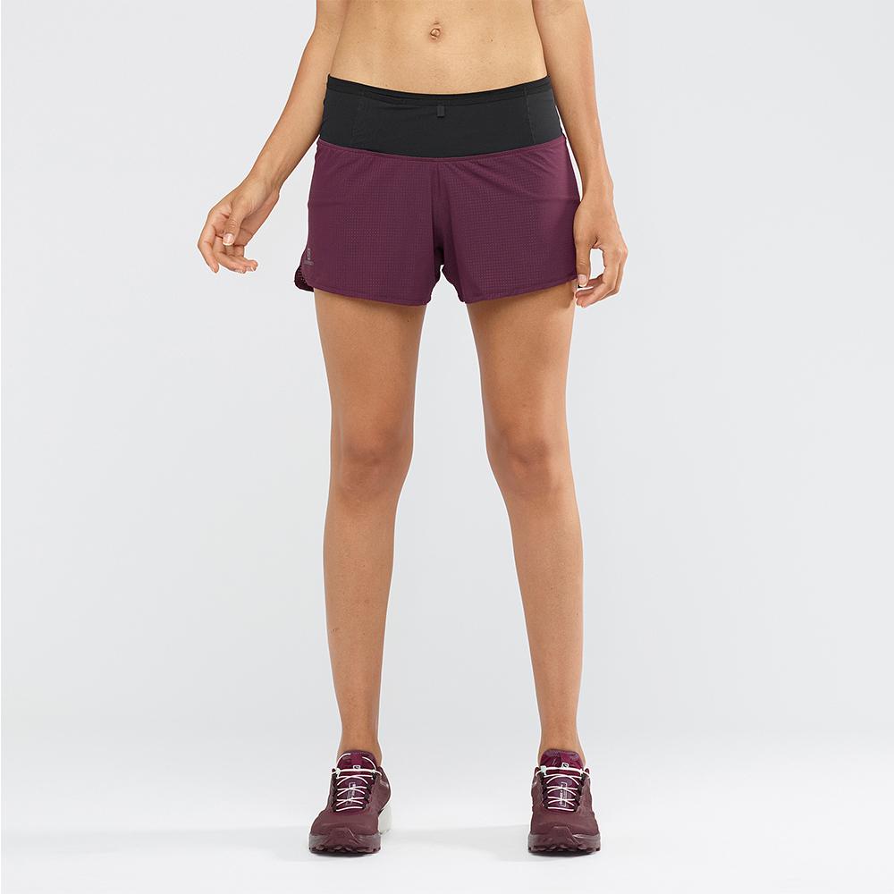 Women's Salomon SENSE W Shorts Purple | VYOMFR-367