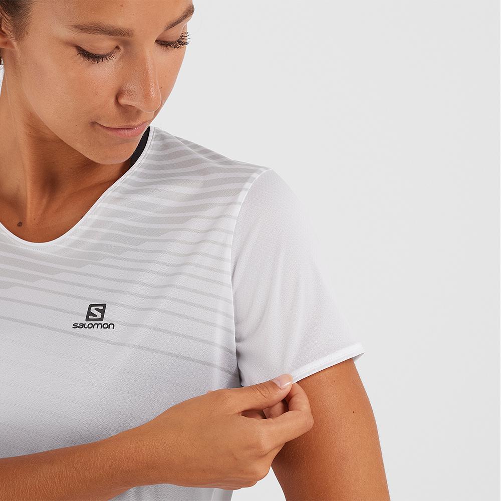 Women's Salomon SENSE W T Shirts White | DEUGMK-254