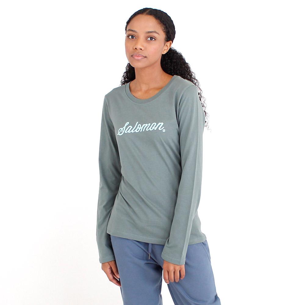 Women's Salomon SMOOTH LS W Long Sleeve T Shirts Green | RFUBIW-324